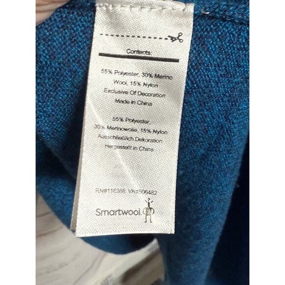 Smartwool Color Block Pullover Sweater Merino Wool Blend Size M Blue - Picture 5 of 6